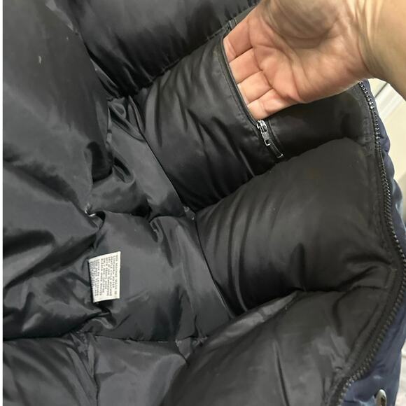 First Down Puffer heavy duty coat Vintage Black&Blue Mens LG Duck Down  3.5lb - Picture 7 of 12